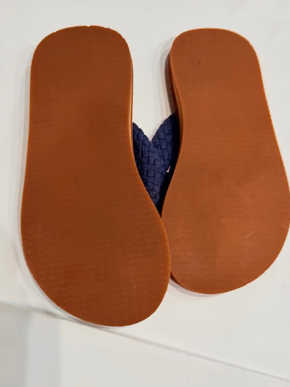 Vineyard Vines Kids Navy Braided Strap Flip Flops